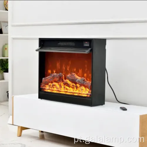 Lareira moderna com simulação de chama LED realista